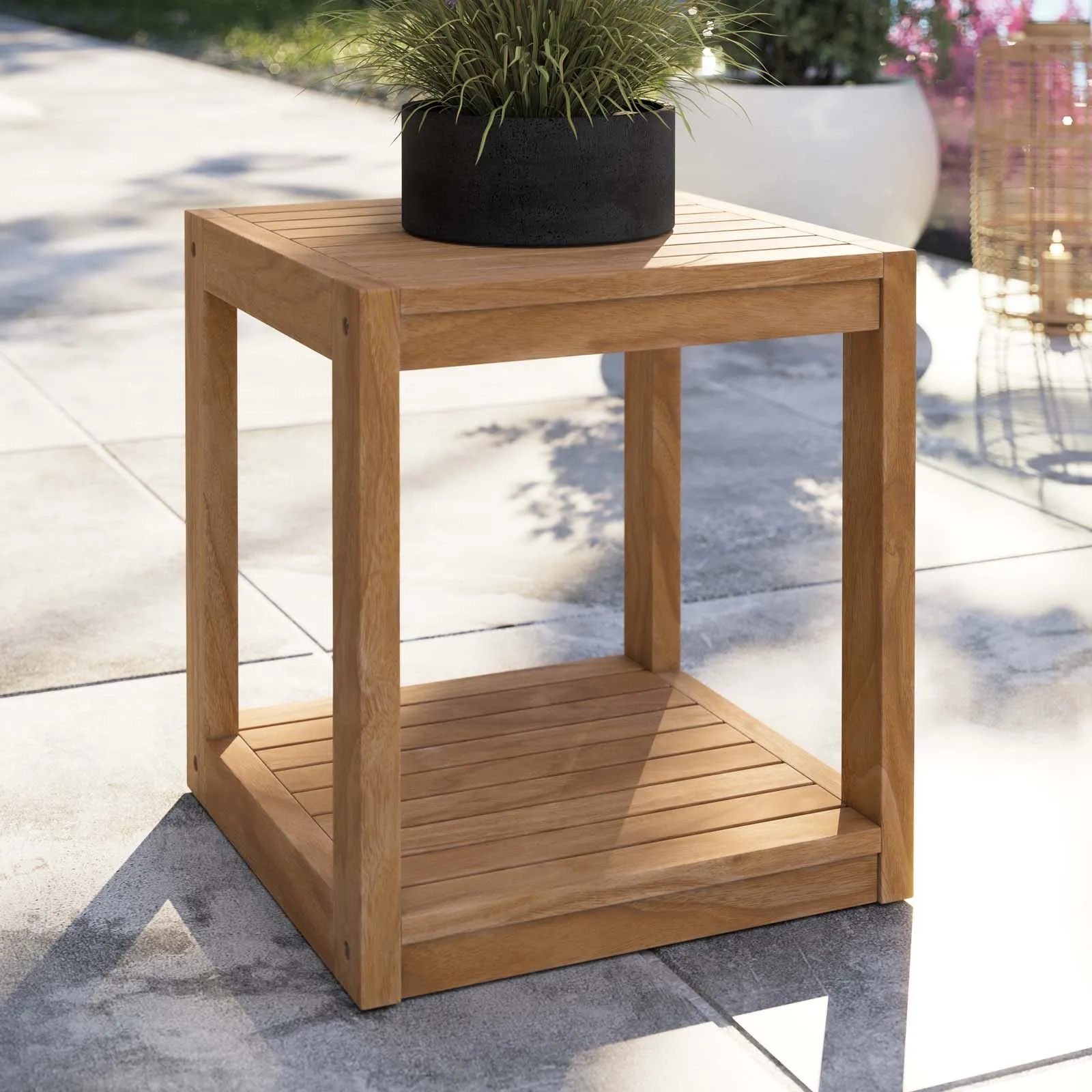 Carlsbad Teak Wood Outdoor Patio Side Table By Modway - EEI-5607