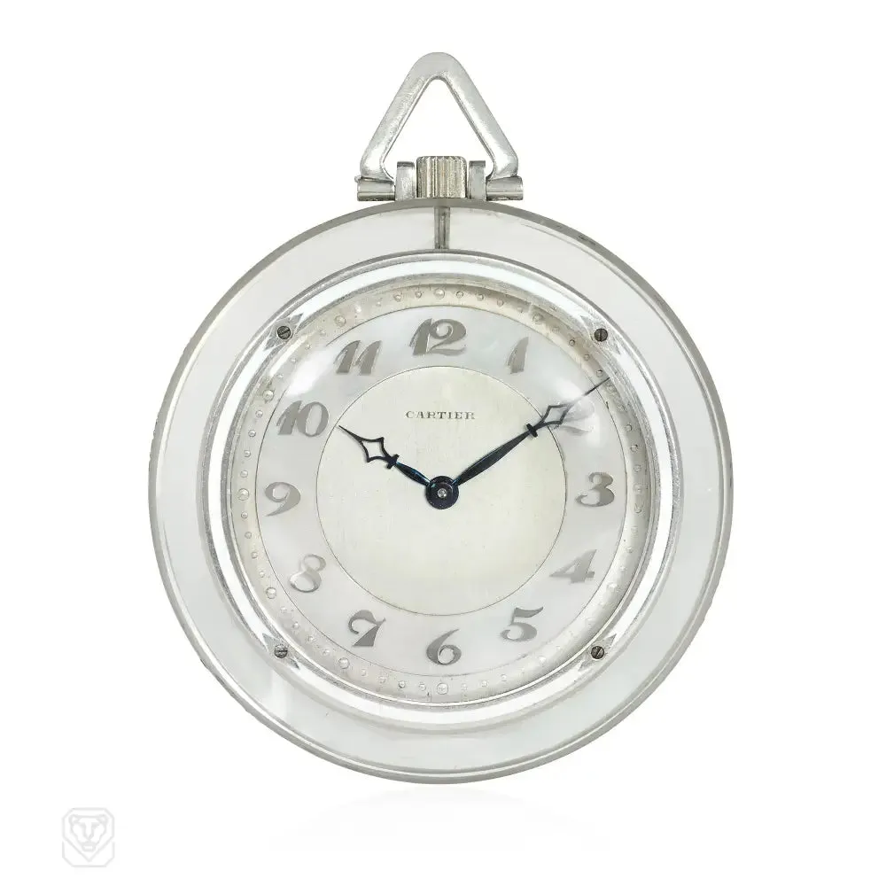 Cartier Art Deco crystal and diamond pocket watch