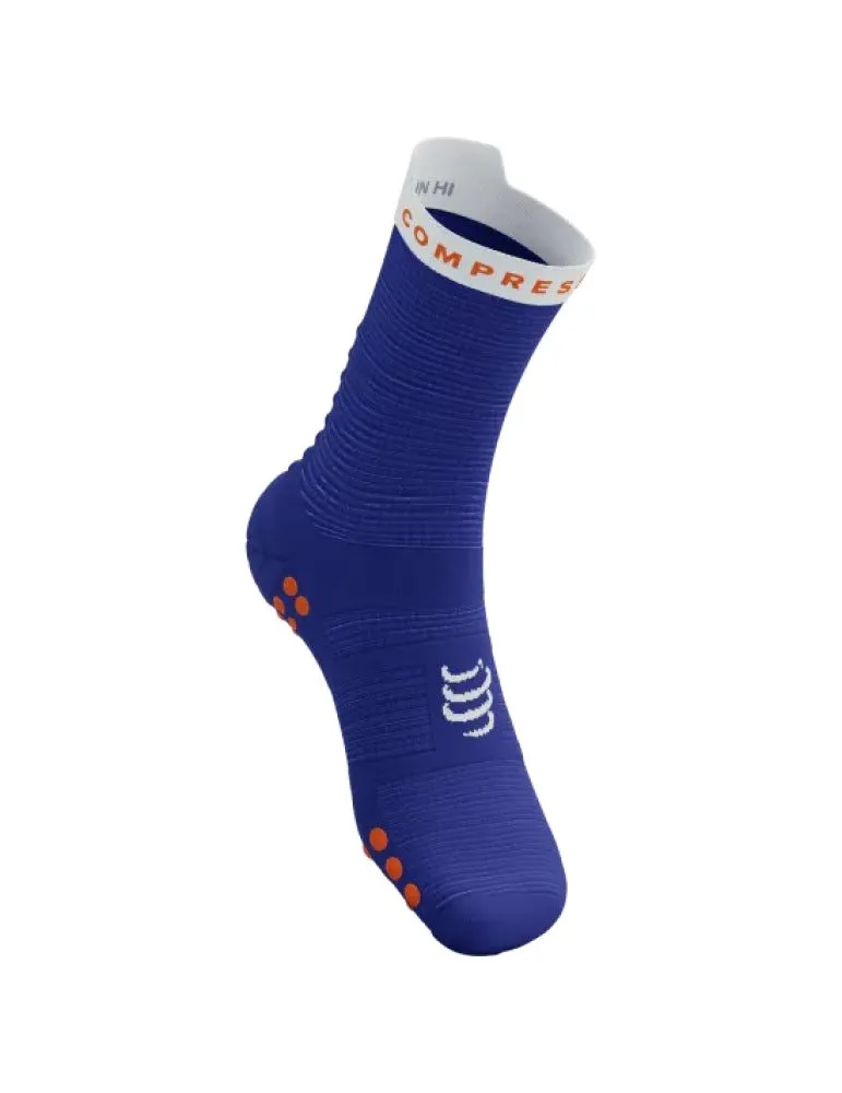 Compressport | Pro Racing Socks V4 | Run High | Dazz Blue / White