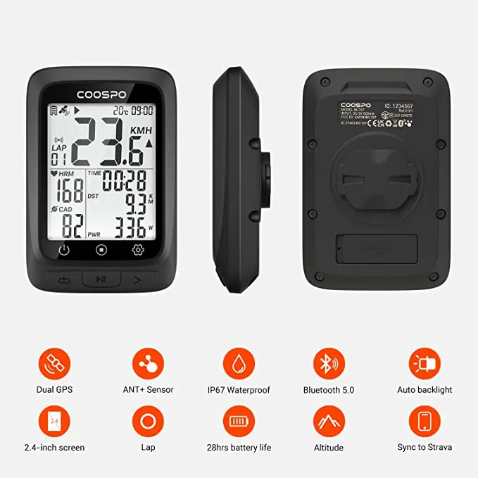 COOSPO Bike Computer GPS Wireless with Bluetooth   COOSPO H808S Heart Rate Monitor   CooSpo Bike Computer Mount  