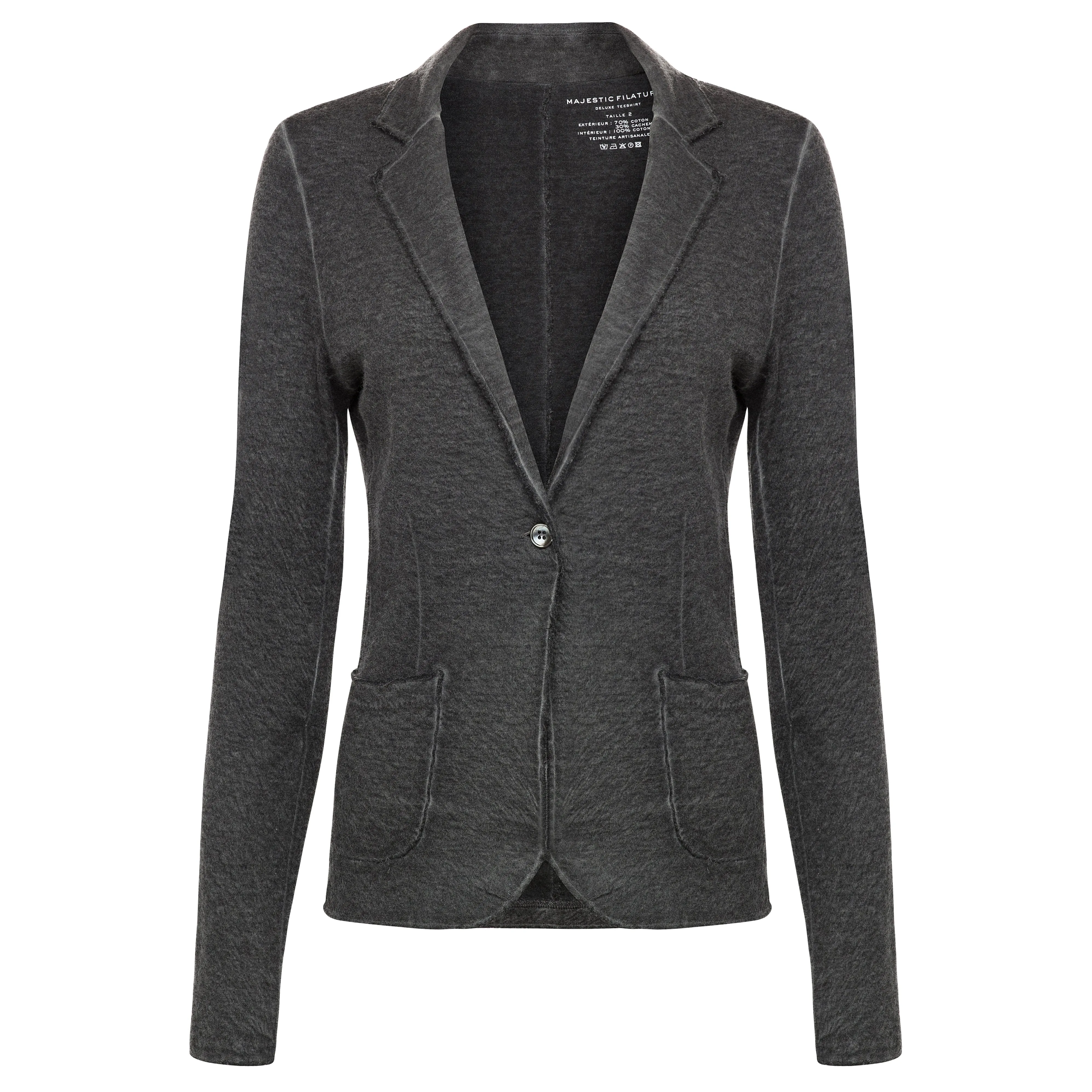 Cotton Cashmere Blazer - Dark Grey