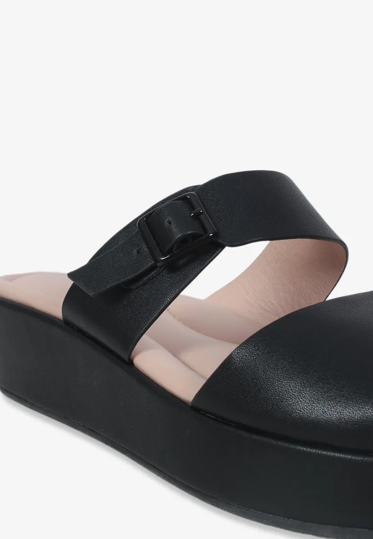 Danna Double Strap Comfort Sandals - Black