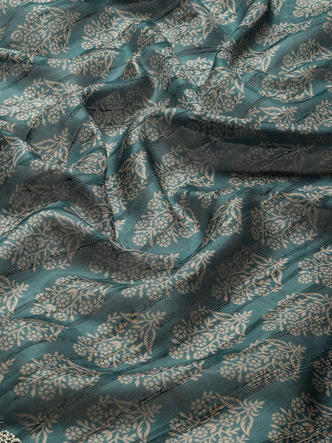 Digital Floral Print Woven Tussar Saree