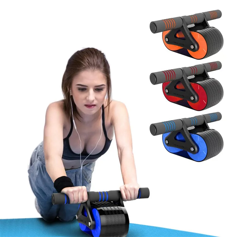 Double Wheel Abdominal Exerciser Automatic Rebound Ab Waist Trainer