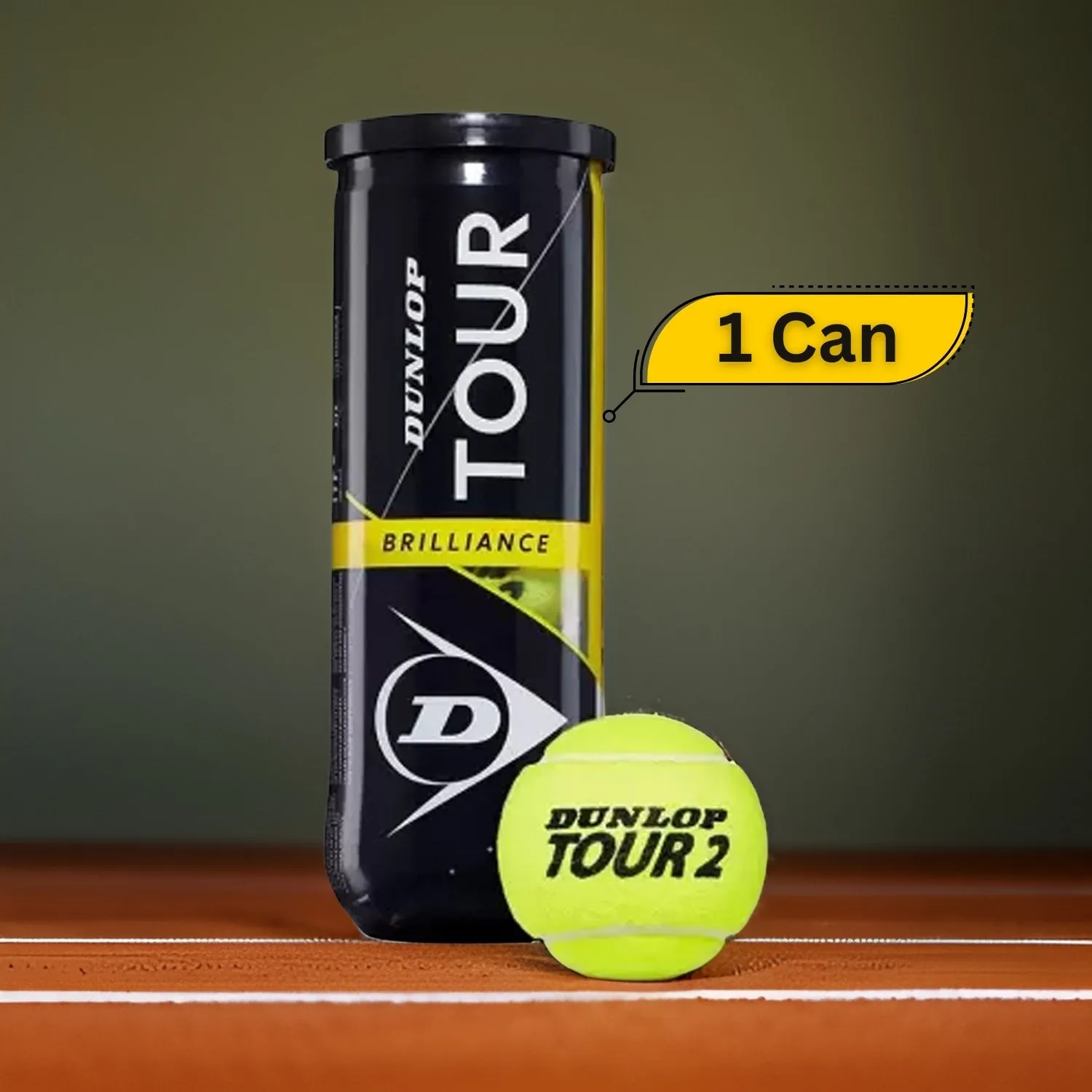 Dunlop Tour Brilliance Tennis Balls Can (1 Can)