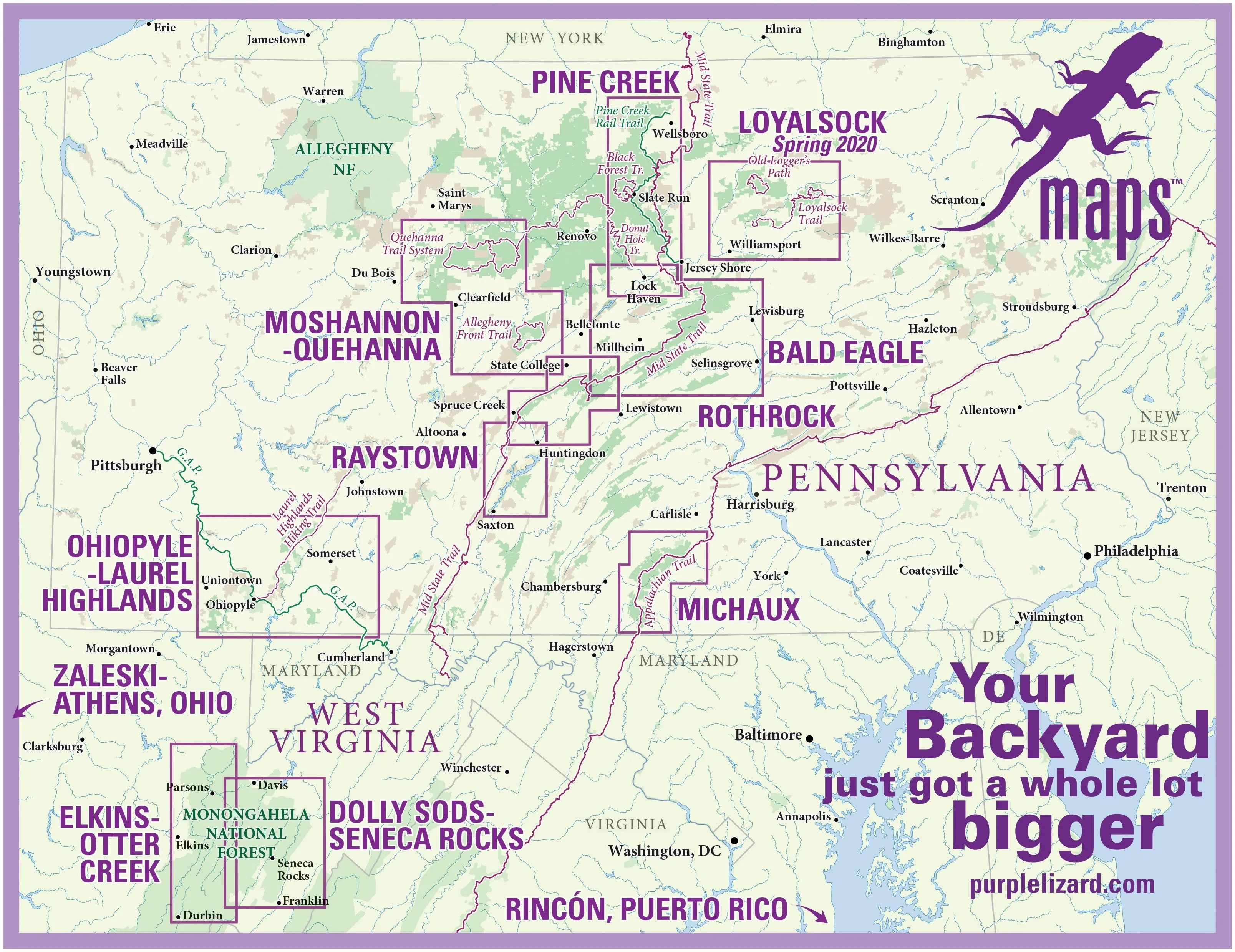 Elkins-Otter Lizard Map, West Virginia