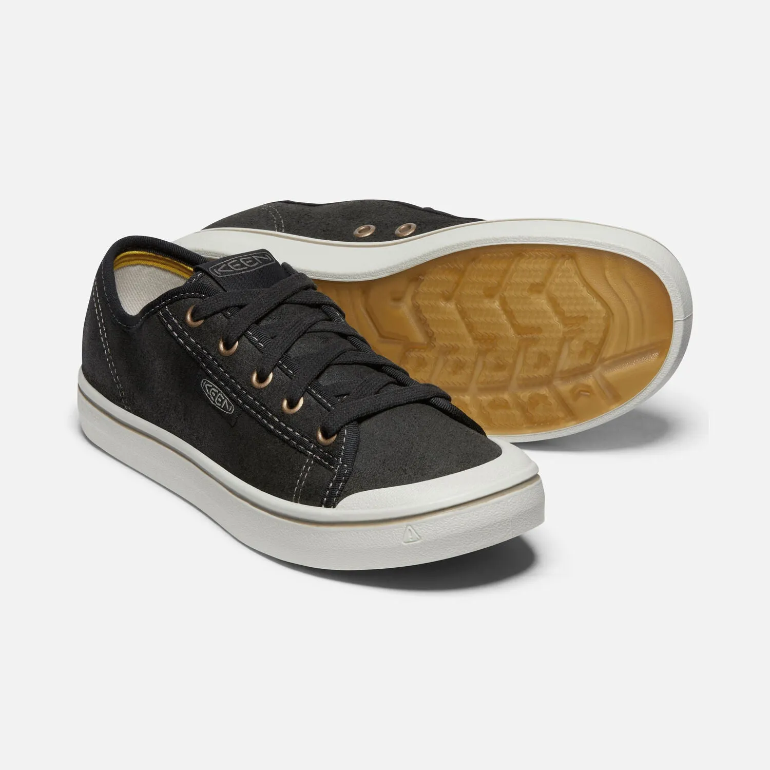 Elsa Harvest Leather Sneaker in Black/Silver Birch CLOSEOUTS