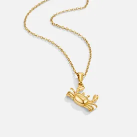 Golden Crab Pendant Necklace