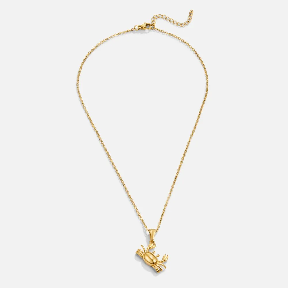 Golden Crab Pendant Necklace