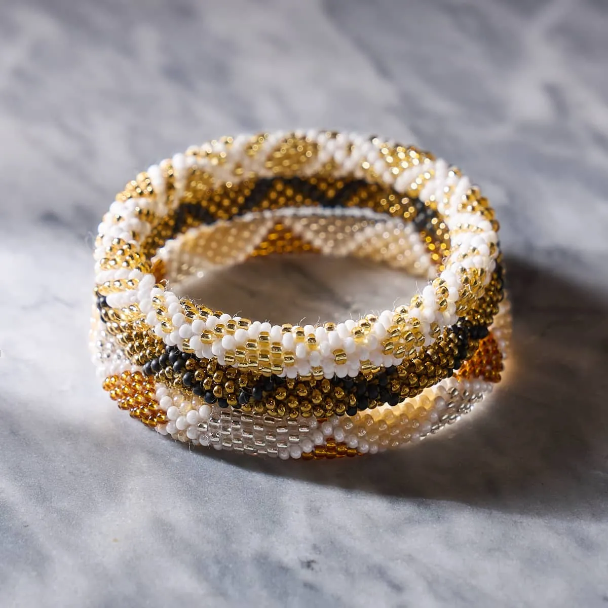 Golden Python | Himalayan Glass Bead Bracelet