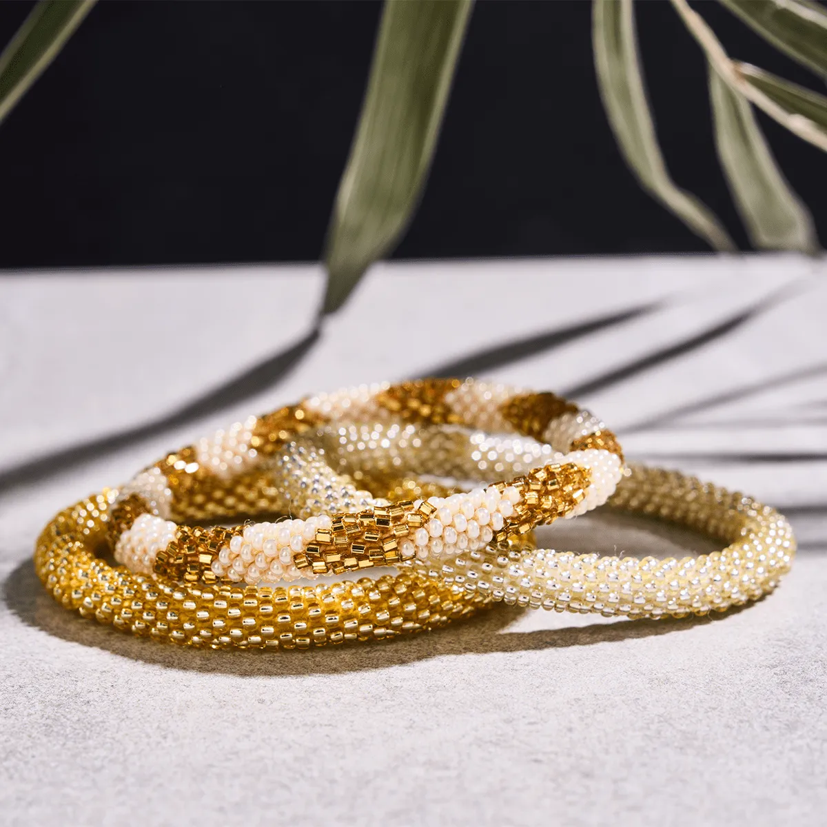 Goldenrod | Himalayan Glass Bead Bracelet