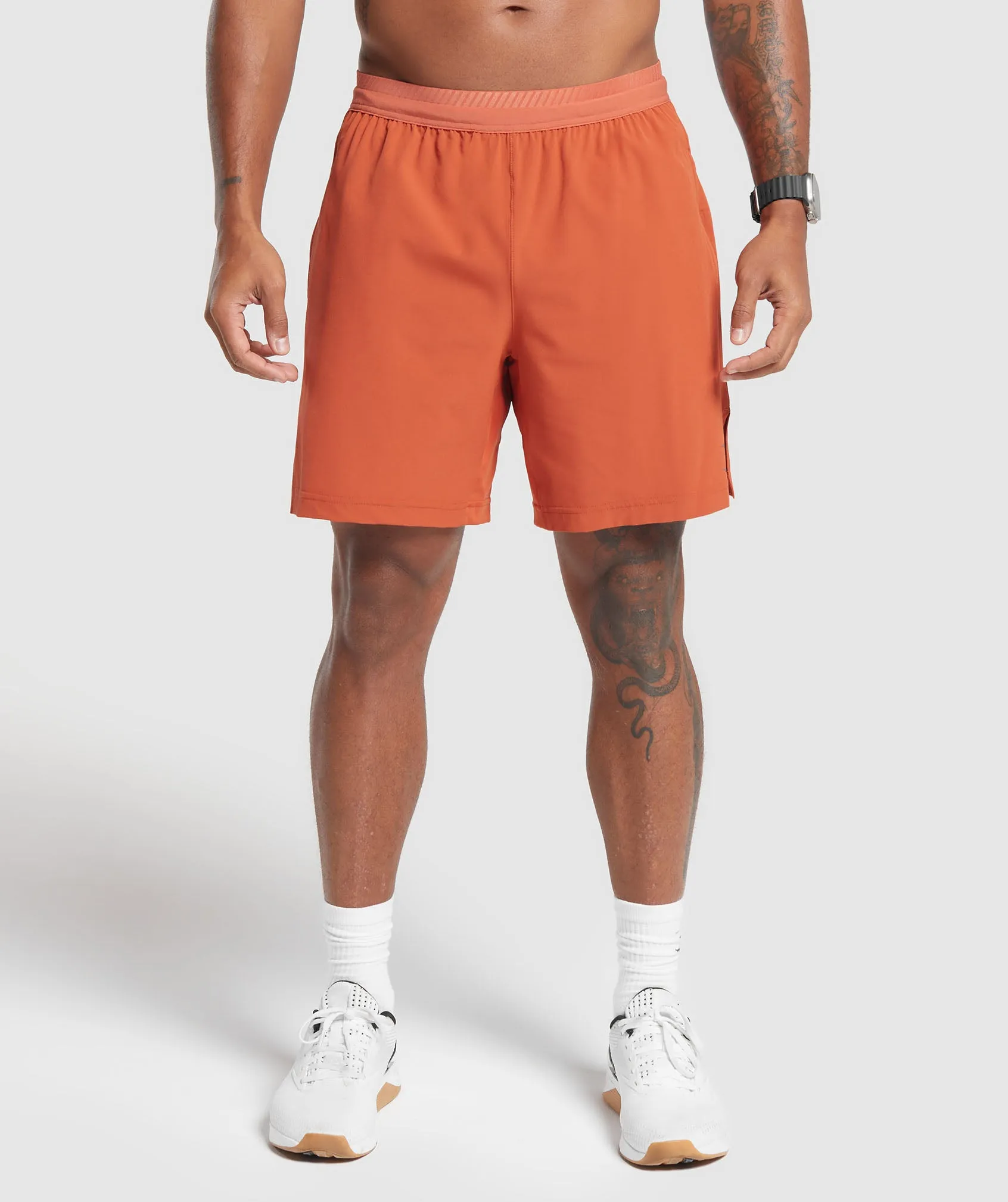 Gymshark Apex 7" Hybrid Shorts - Rust Orange