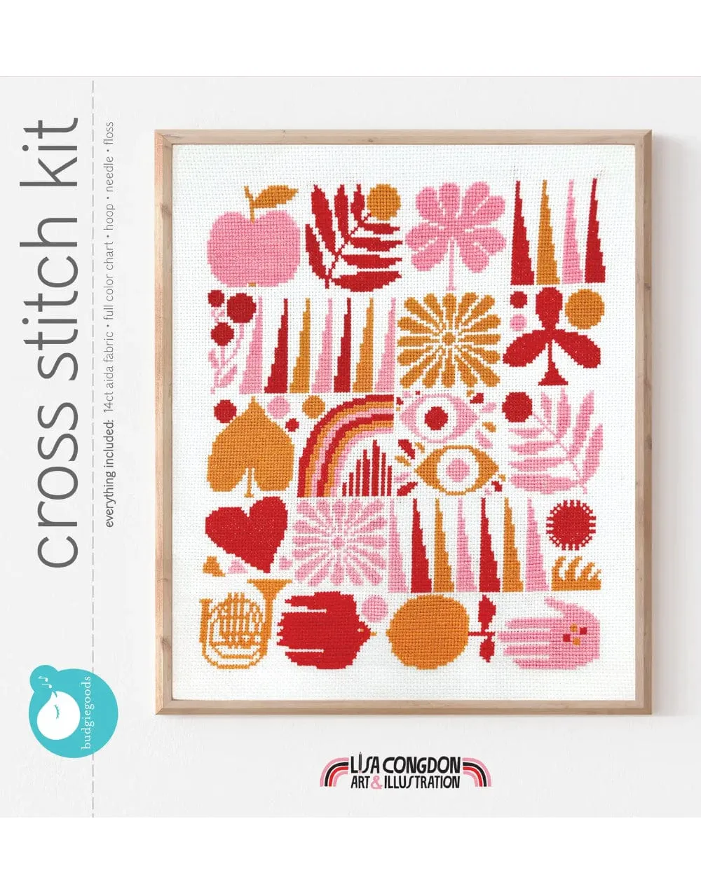 Harvest Grid Cross Stitch Kit, Lisa Congdon for Budgiegoods