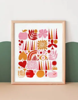 Harvest Grid Cross Stitch Kit, Lisa Congdon for Budgiegoods