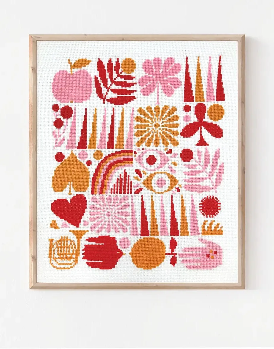 Harvest Grid Cross Stitch Kit, Lisa Congdon for Budgiegoods