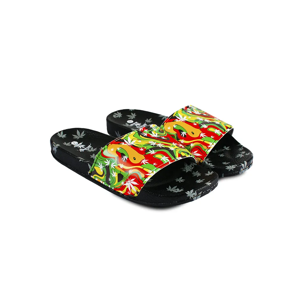 Himpy Slides - Mens Jamaican Pearl Black Sandal - 1 Pair Per Pack