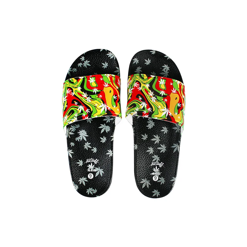 Himpy Slides - Mens Jamaican Pearl Black Sandal - 1 Pair Per Pack