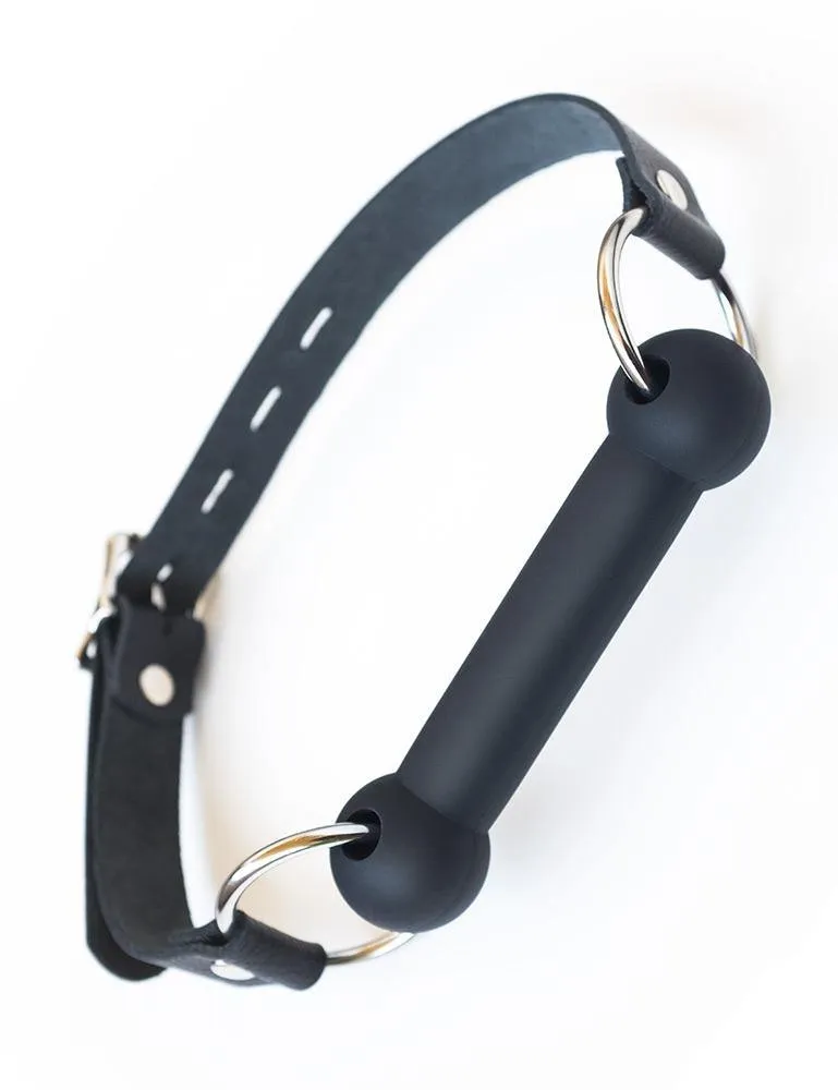 KinkLab Silicone Bit Gag w/ Leather Strap