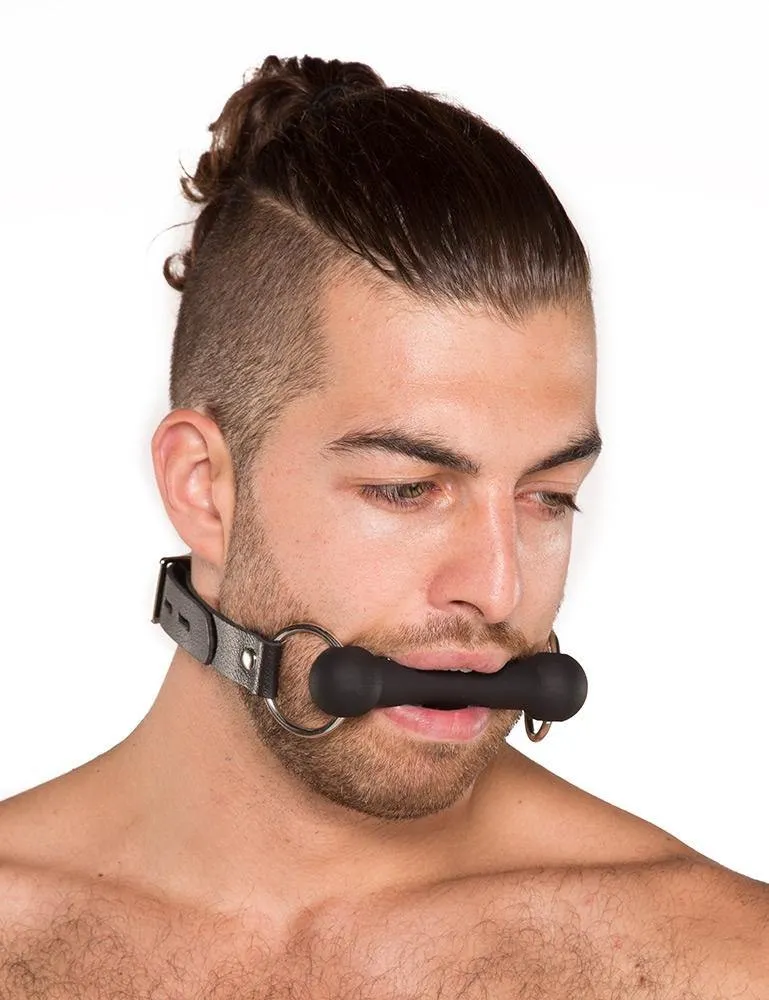 KinkLab Silicone Bit Gag w/ Leather Strap