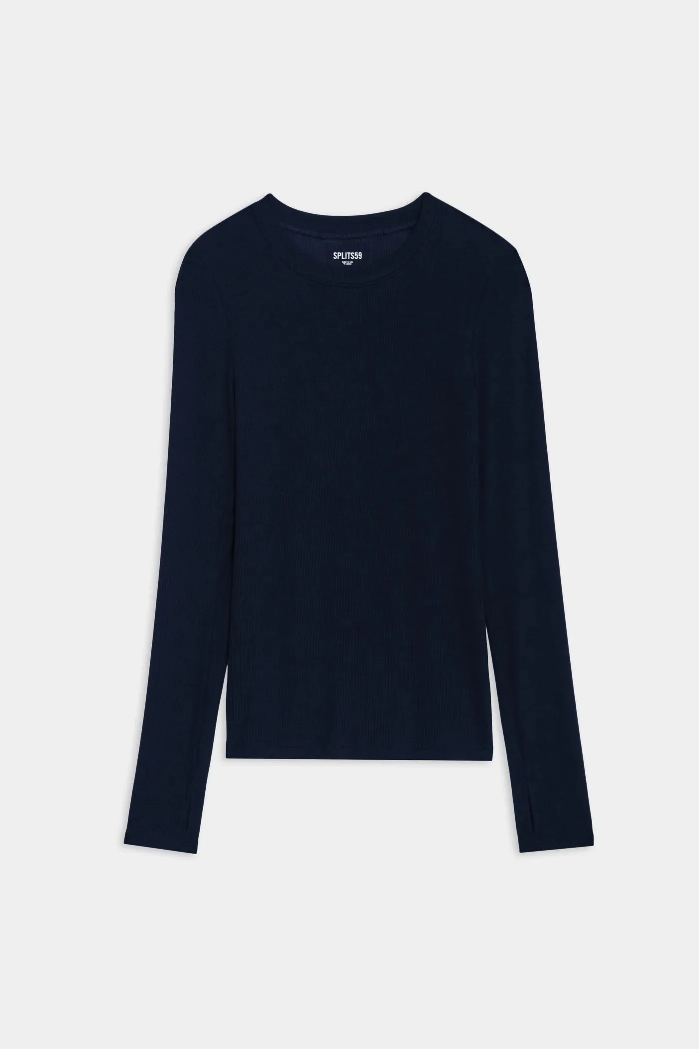 Louise Rib Long Sleeve: Indigo