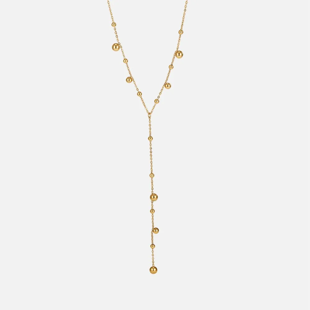 Lovi Gold Beads Tassel Necklace