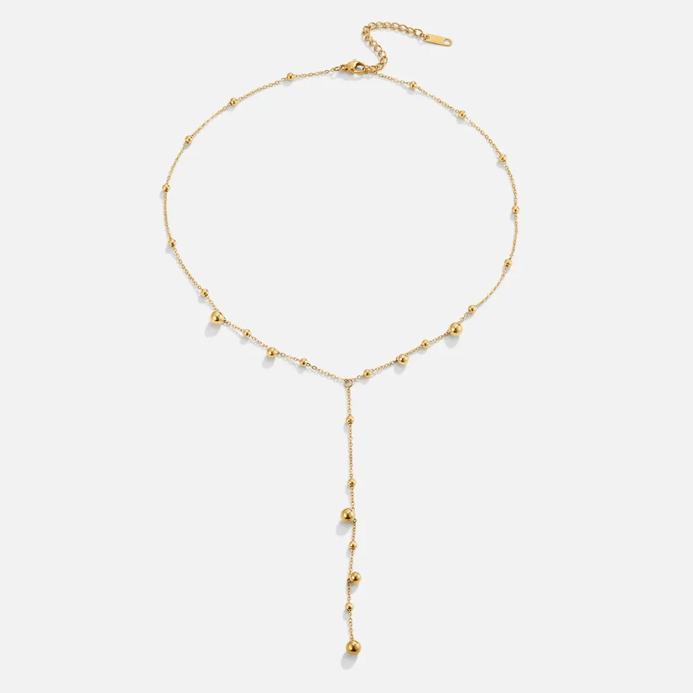 Lovi Gold Beads Tassel Necklace