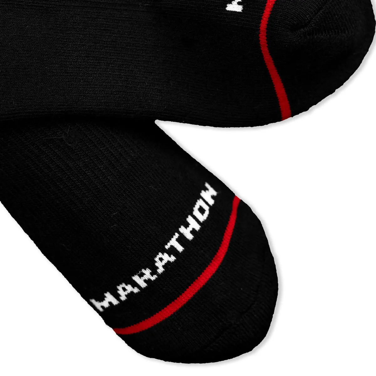 Marathon Black Socks - 6-Pack