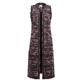 Metallic Tweed Navy   Pink Gilet