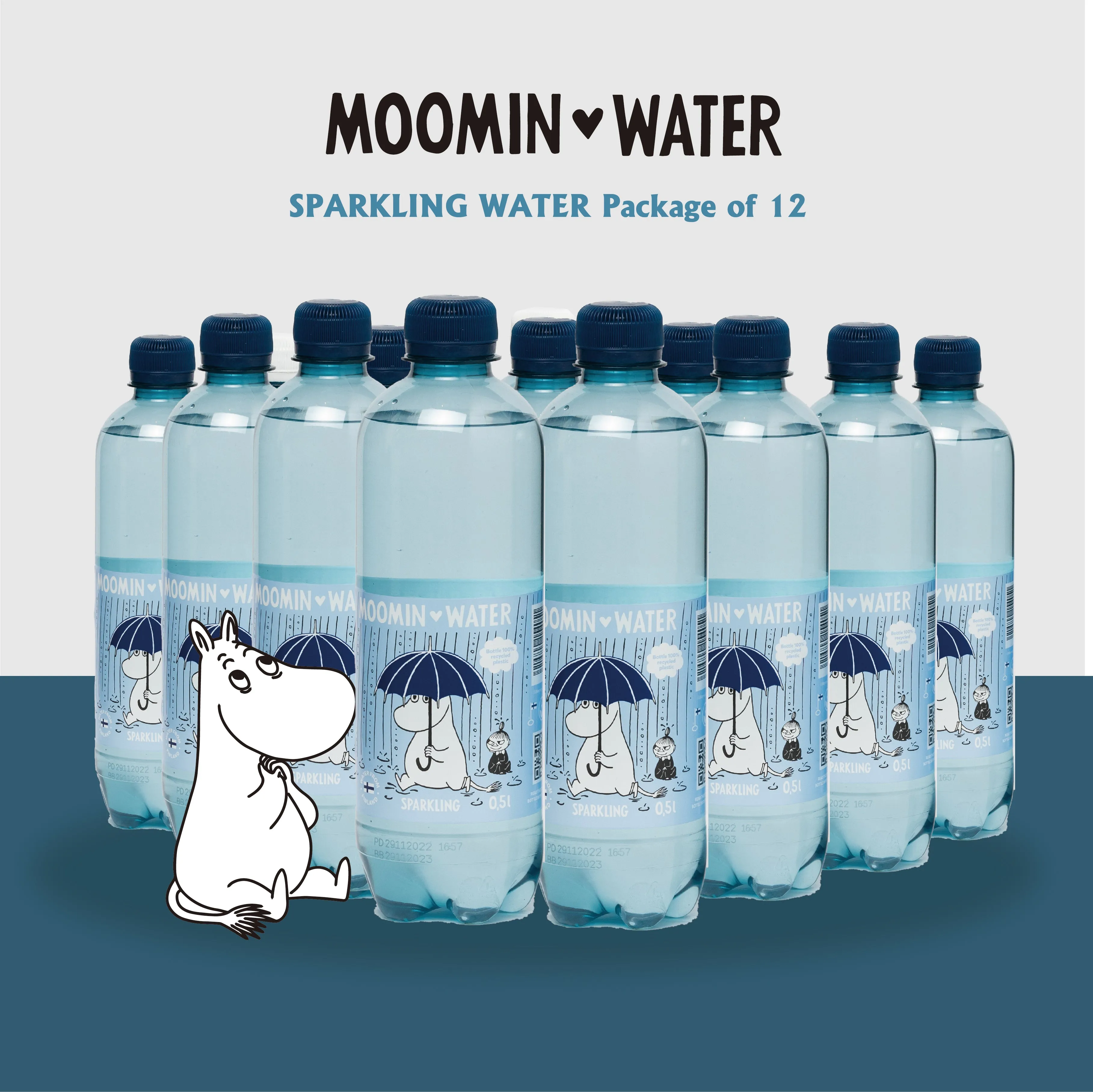 MOOMIN WATER | Beverage I Moomin Sparkling Water | 12 bottles per pack