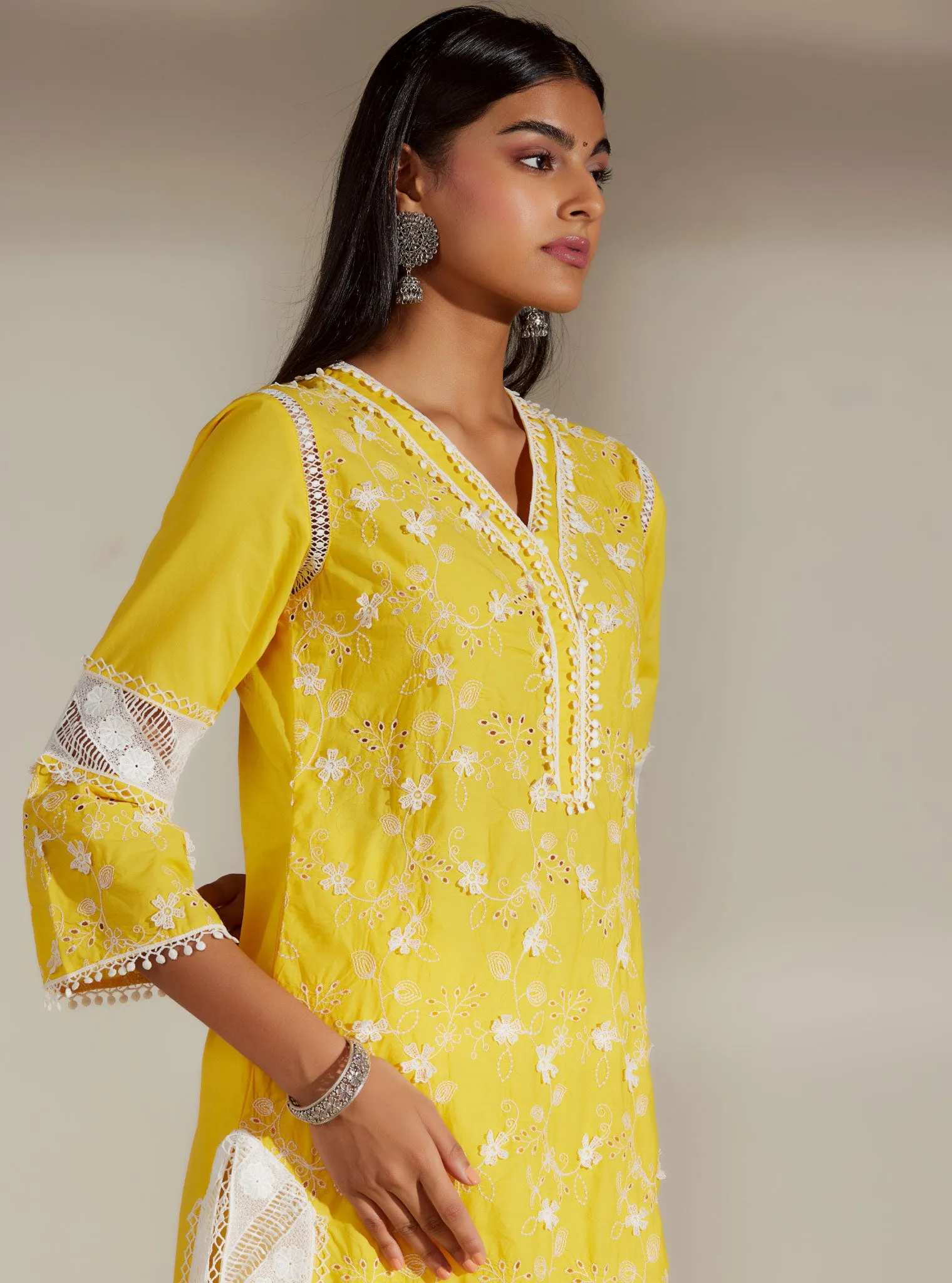 Mulmul Cotton Alice Mango Kurta with Alice Mango Pant