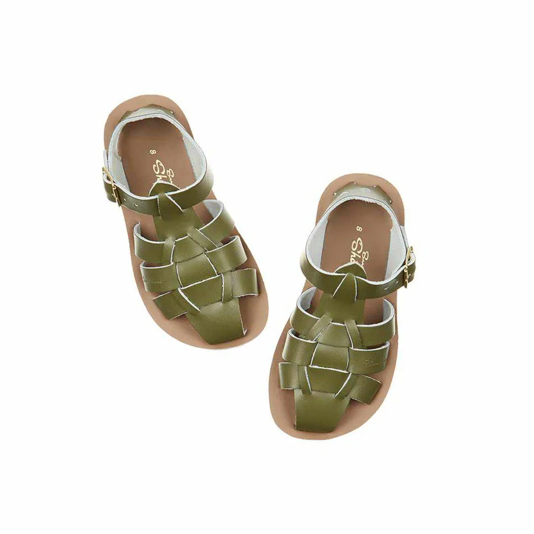 Outlet - Salt-Water Sun-San Kid's Sandals - Shark - Olive