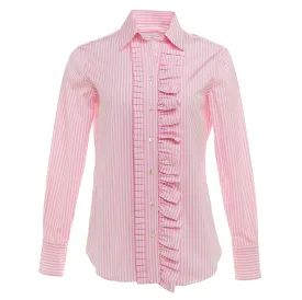 Pink Stripe Ruffle Shirt