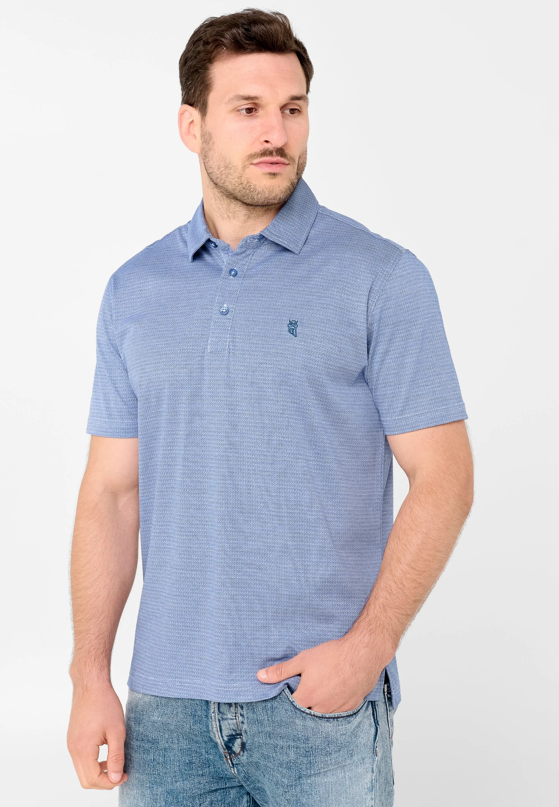 Polo Hombre Manga Corta Algodón Premium - Azul 0008_33