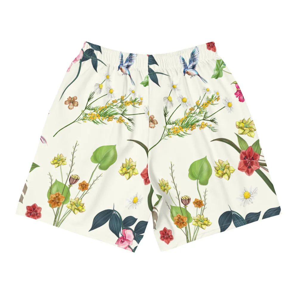 Premium Floral Unisex Shorts- White