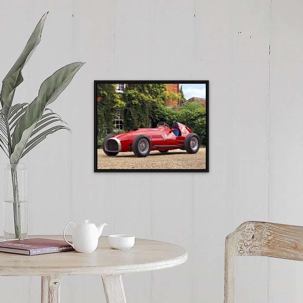 "1952 Ferrari 375 'Indianapolis' Formula 1/AAA Championship Trail Racing Singl" Black Float Frame Canvas Art