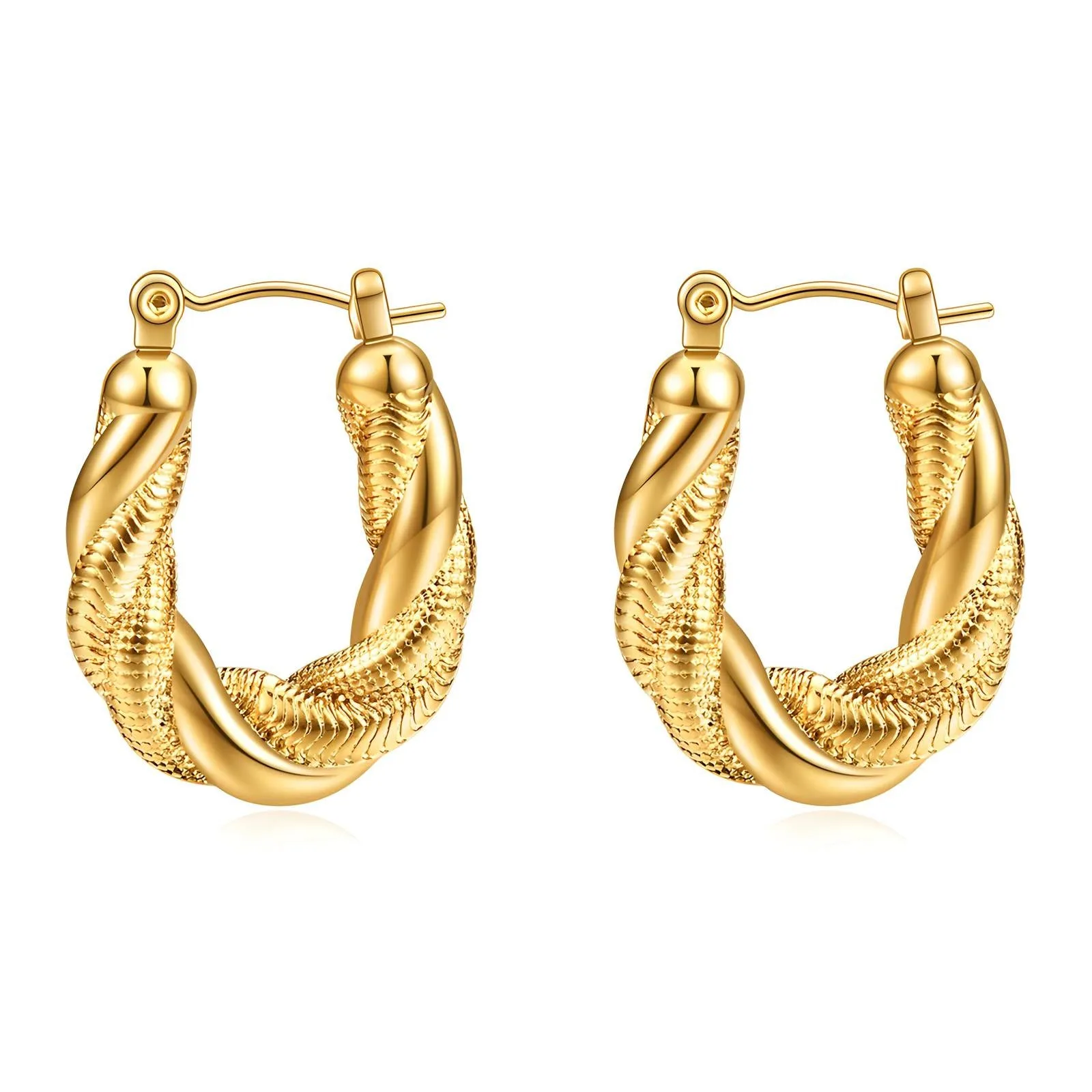 Reriti Intensity 18K gold plated Twisted Mesh Earrings