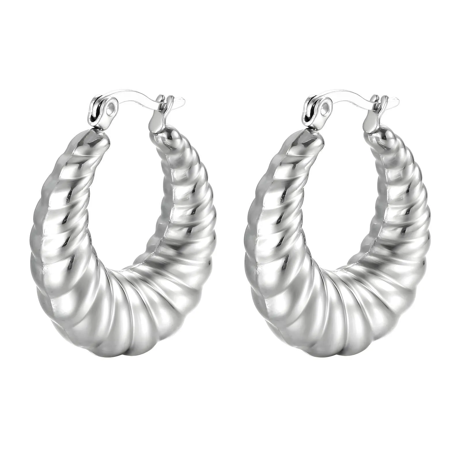 Reriti Intensity Stainless steel Silver Shrimp Earrings