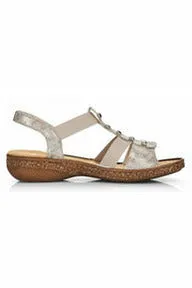 Rieker ladies sandal 62850 90 in metallic