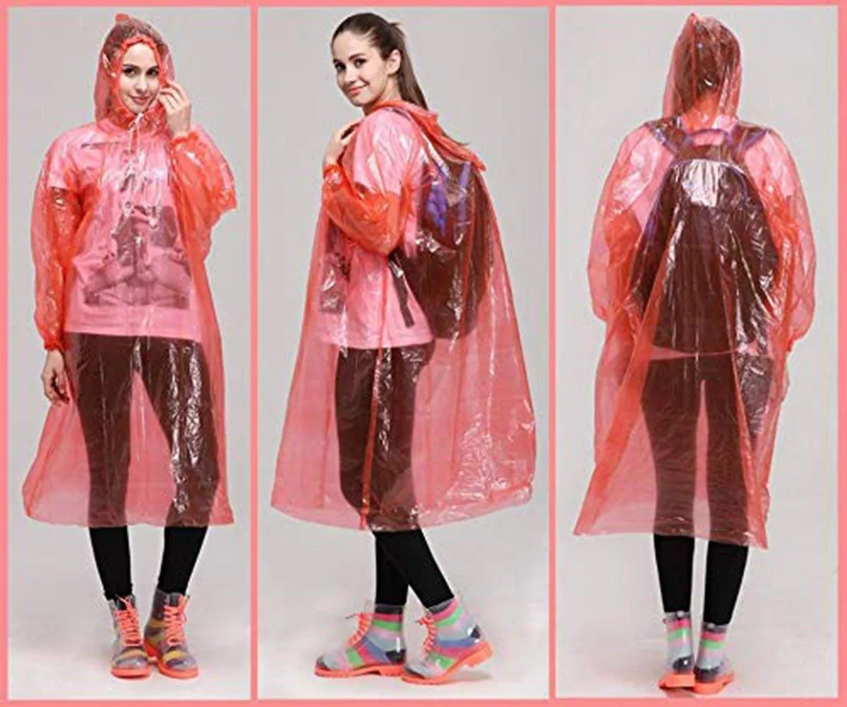 Romano nx PVC Waterproof Reusable Rain Ponchos Raincoat Rainwear Hooded Camping