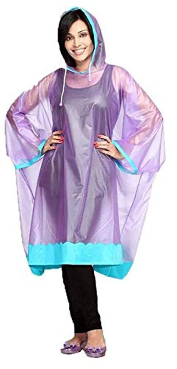 Romano nx PVC Waterproof Reusable Rain Ponchos Raincoat Rainwear Hooded Camping