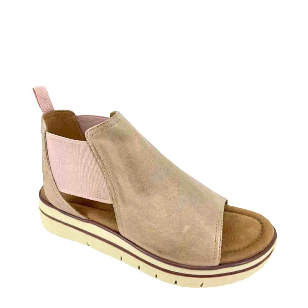 Salvia Women's Ari Leather Sandal in Sand Nappa