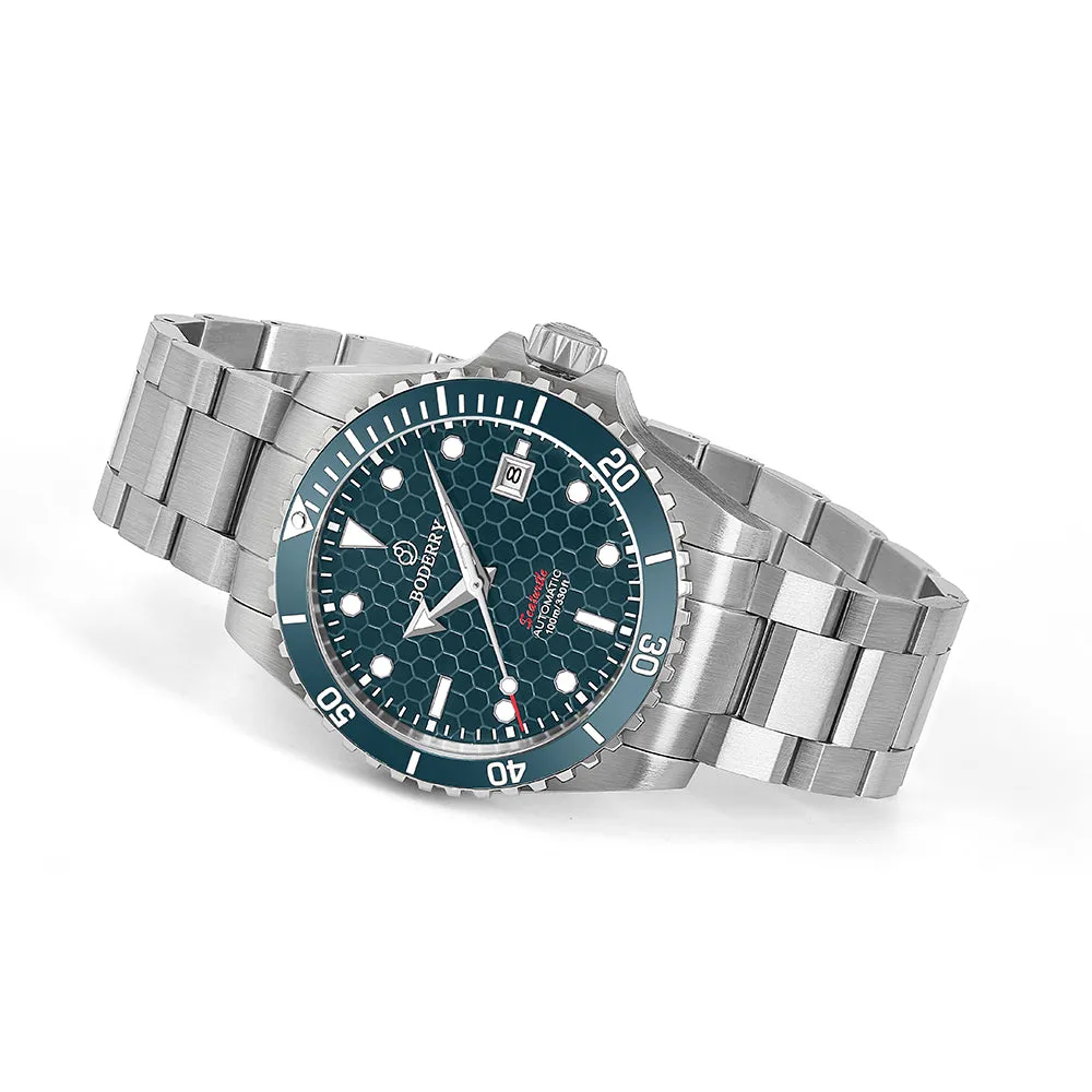 SEATURTLE.OCEAN(TITANIUM) - Automatic Titanium Diver Watch | Sea Blue/Ti-bracelet