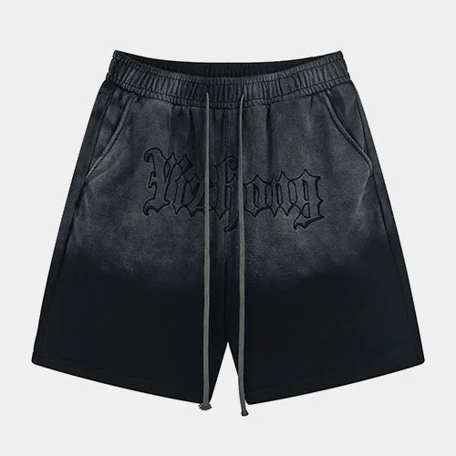 Shadow Craft | Gothic Embroidered Vintage Suede Shorts