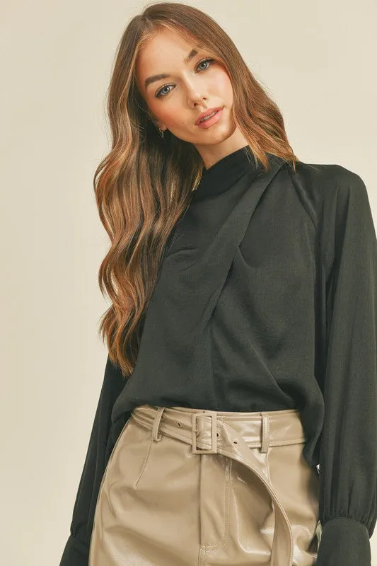 Sierra Cross Wrap Front Tie Blouse