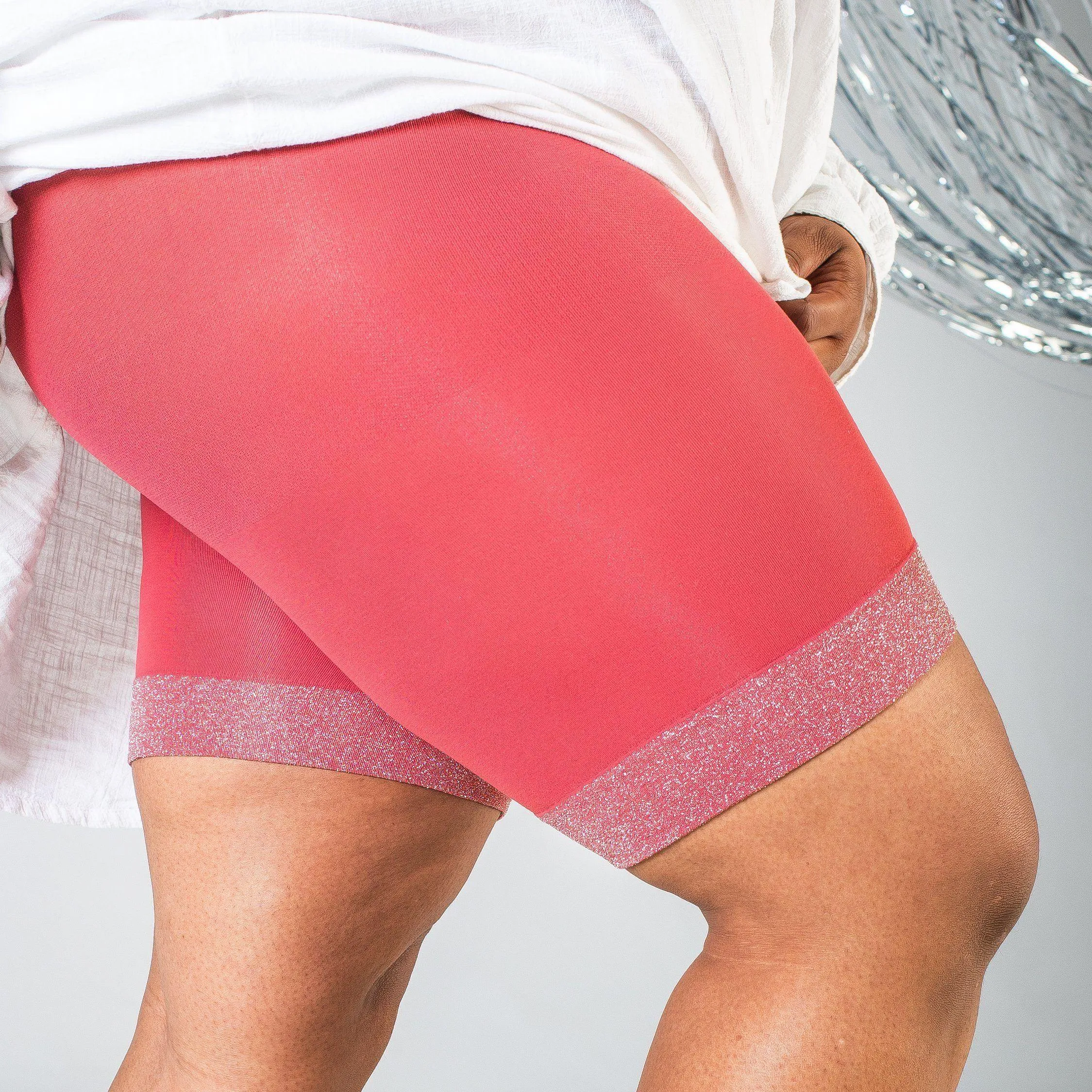 Stay Cool Chub Rub Lurex Shorts - Hot Toddy