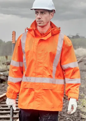 Syzmik Mens Hi Vis X Back Ultralite Waterproof Jacket (ZJ657)