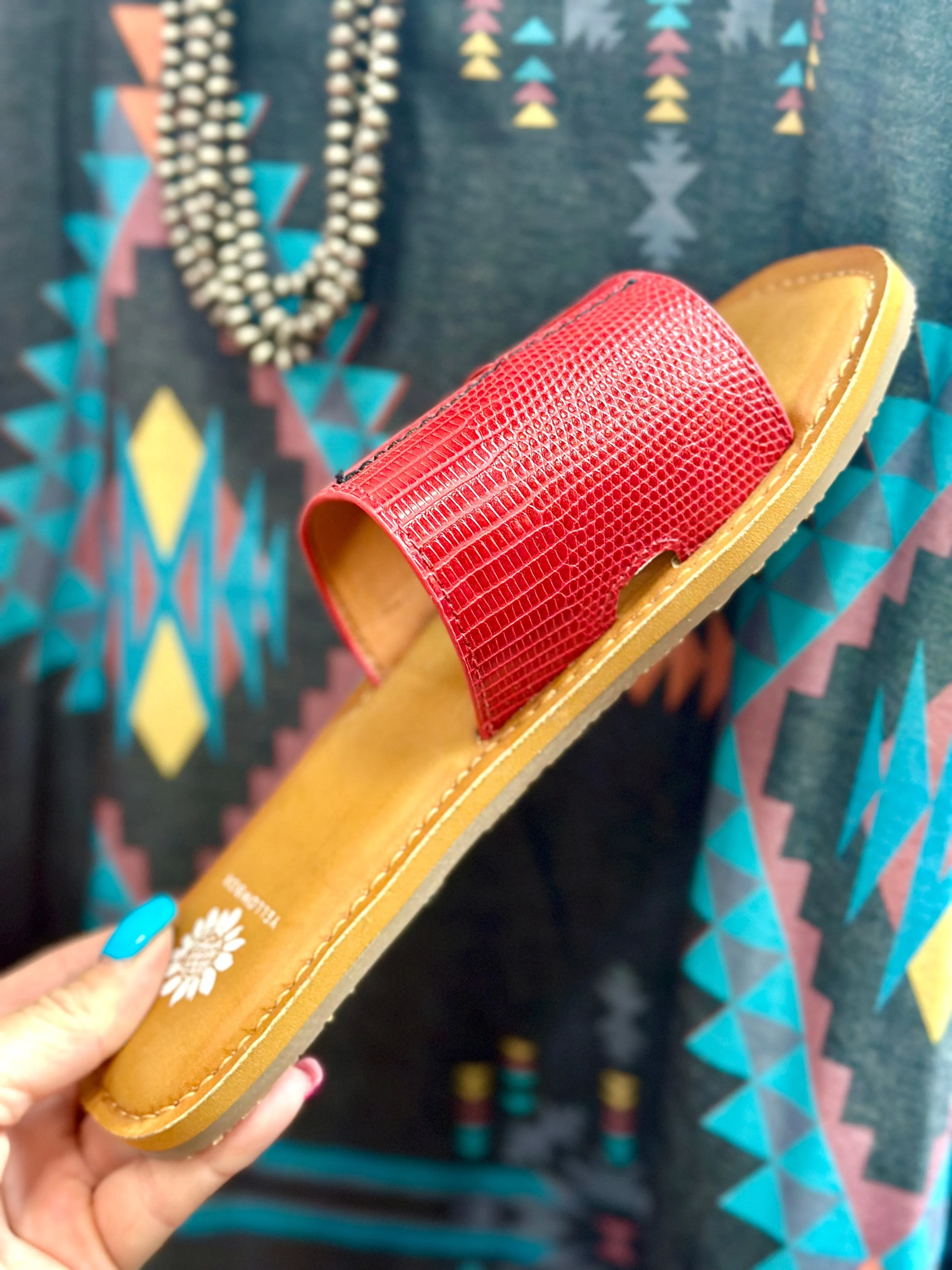 Stylish Caliente Red Slide Sandal