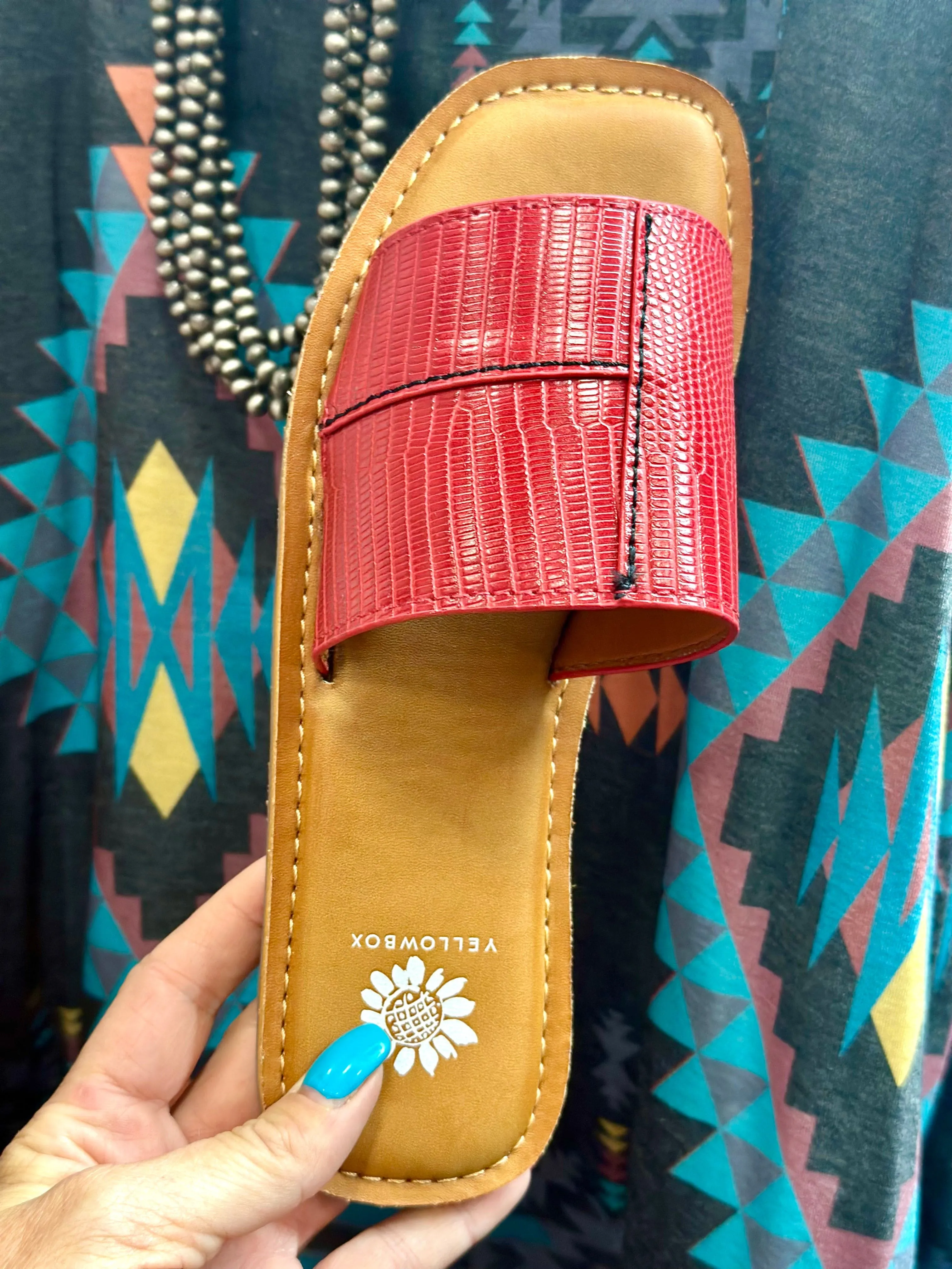 Stylish Caliente Red Slide Sandal