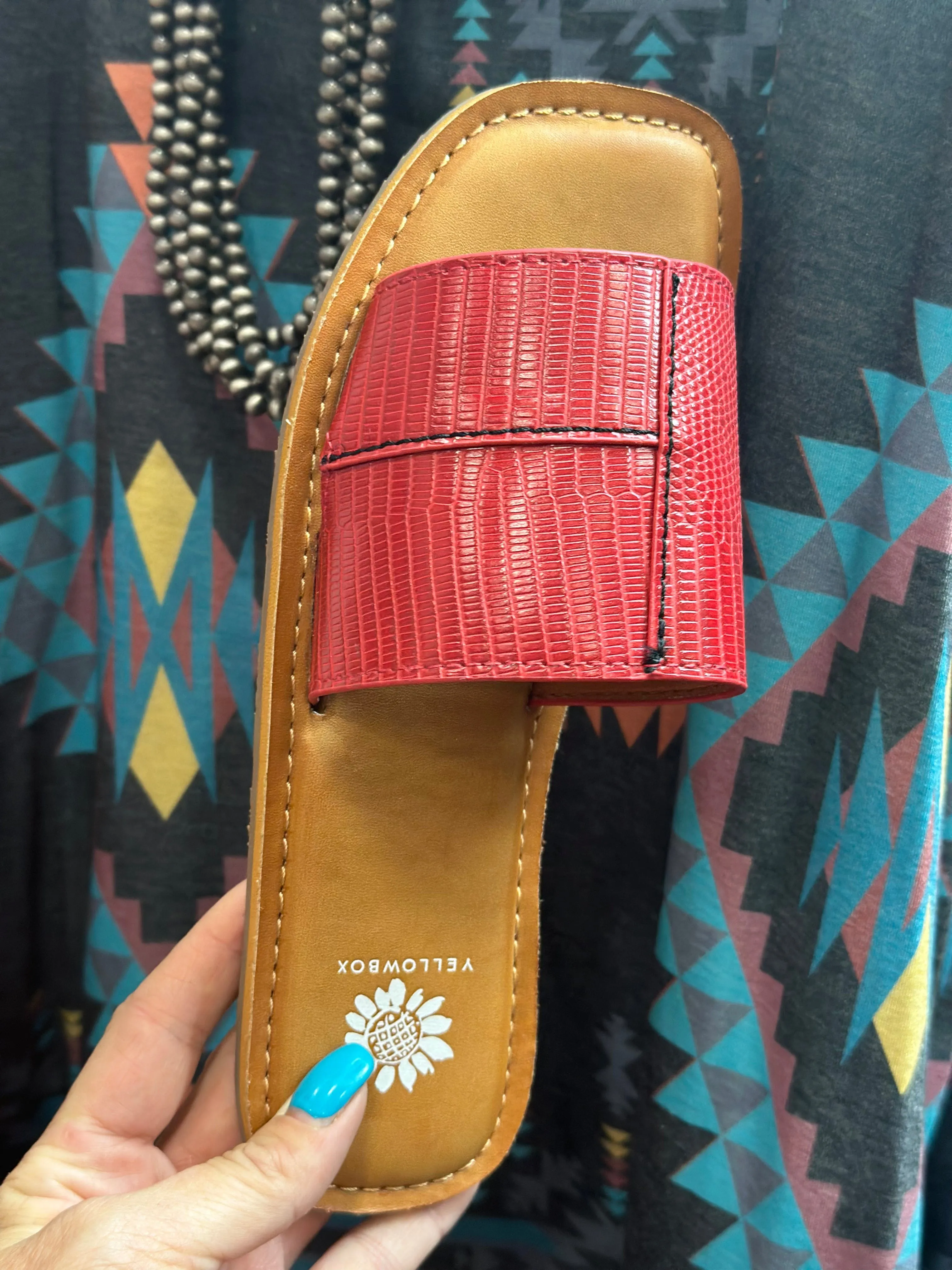 Stylish Caliente Red Slide Sandal