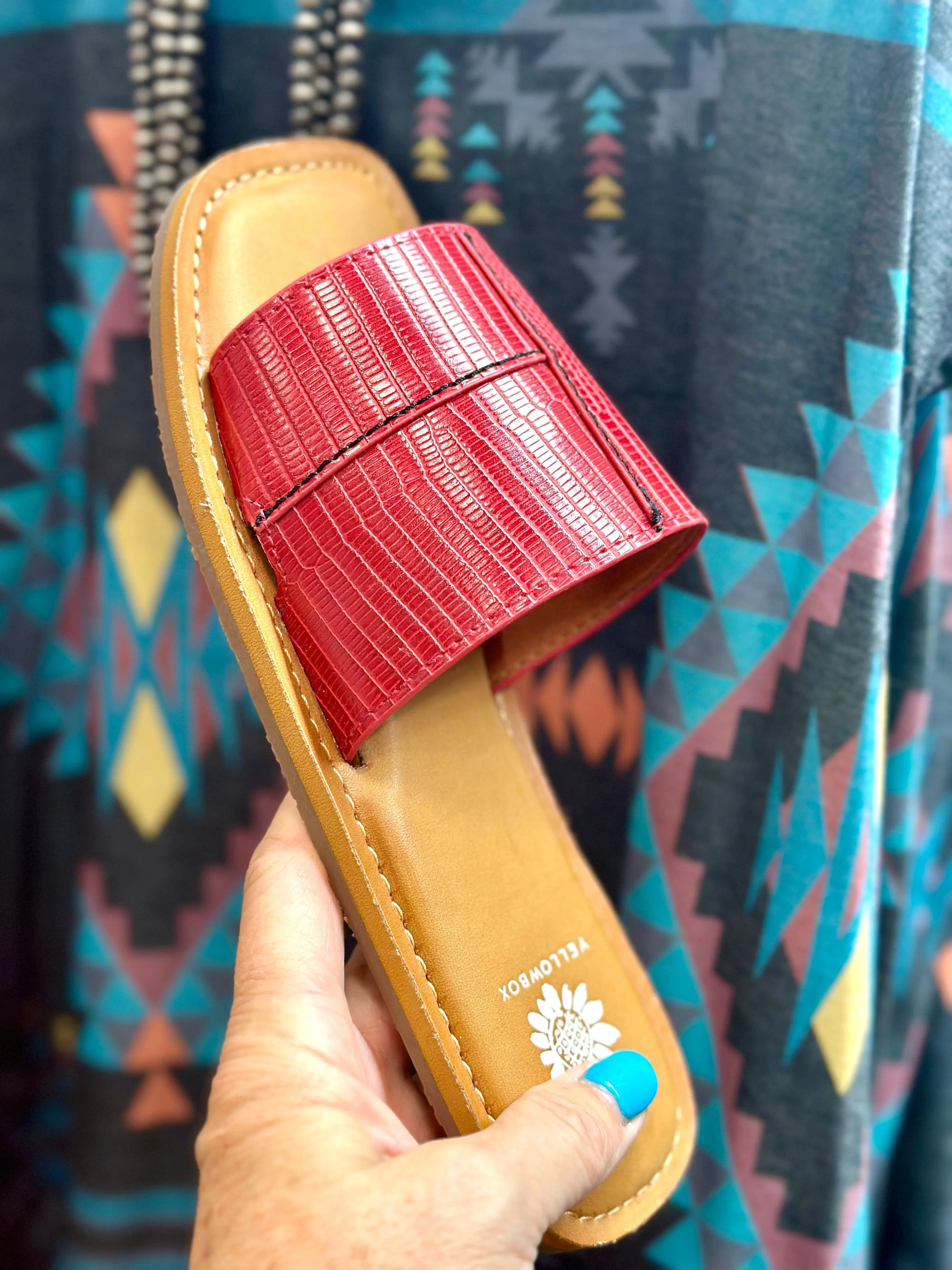 Stylish Caliente Red Slide Sandal